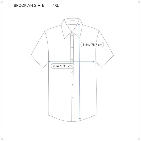 Brooklyn State Men Shirt 4XL Short Sleeve Button Up Casual Blue Red PLA51E - Picture 2 of 8